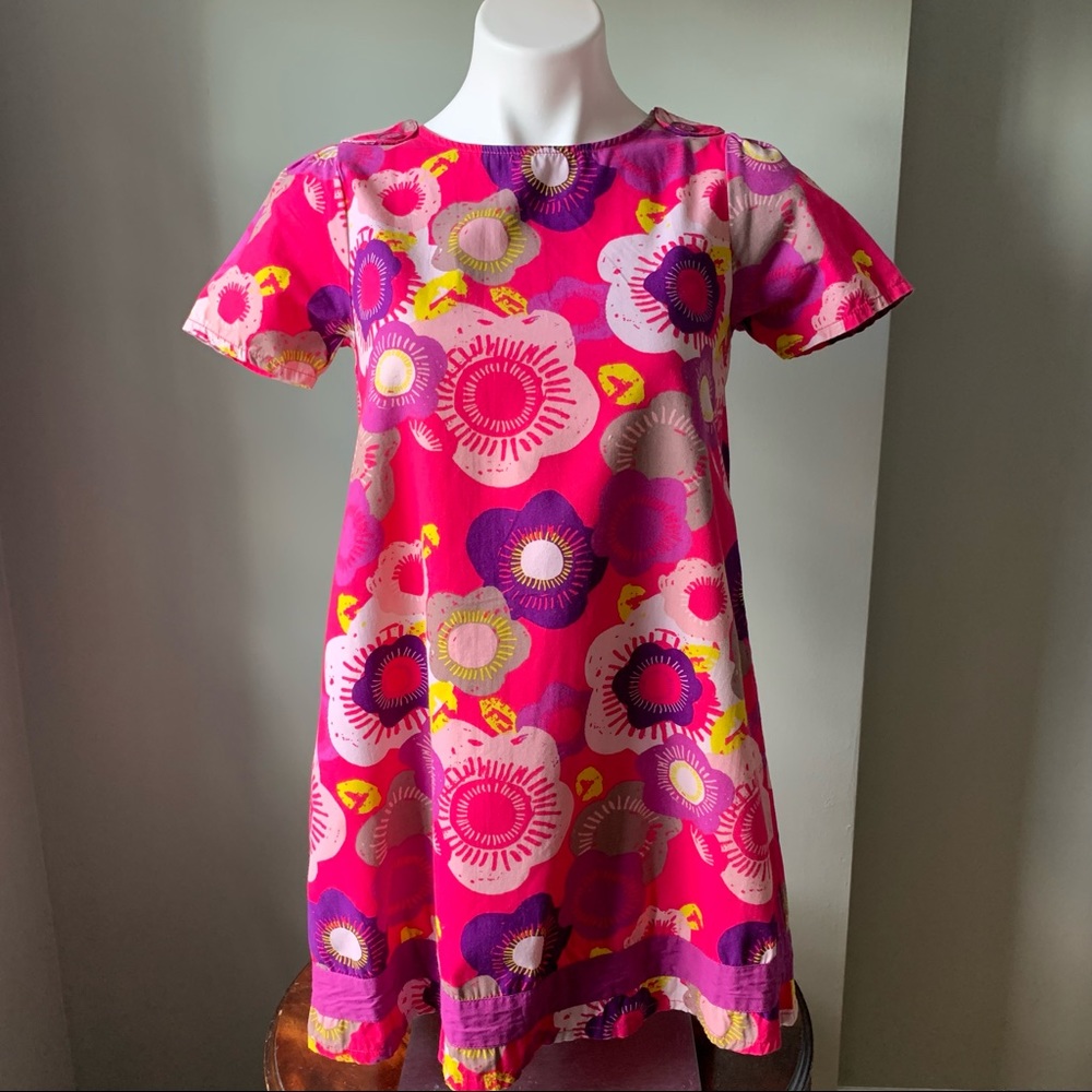 Girl's Du Pareil au même "Jolydress" Floral Pattern Short Sleeve Shift Dress